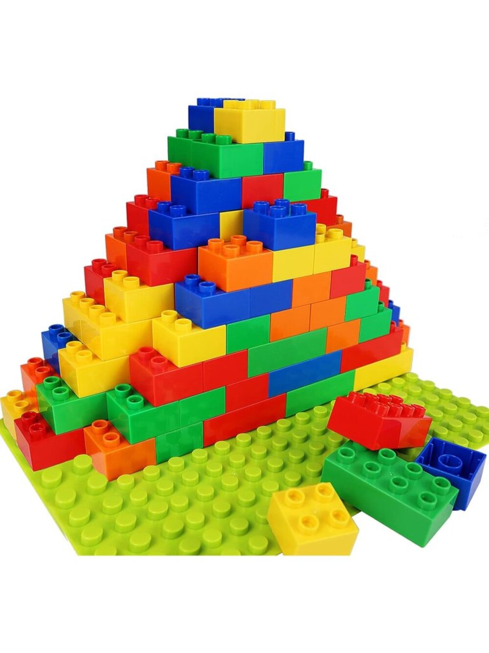 New Large Building Blocks for Toddlers Kids Age 2-5, 100 PCS Set with Baseplate